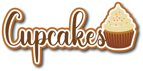 Cupcakes - Scrapbook Page Title Sticker