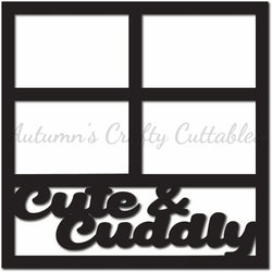 Cute & Cuddly - 4 Frames  - Scrapbook Page Overlay Die Cut