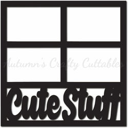 Cute Stuff - 4 Frames  - Scrapbook Page Overlay Die Cut