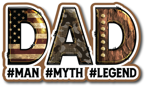 Dad Man Myth Legend - Scrapbook Page Title Die Cut