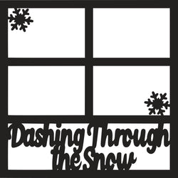 Dashing Through the Snow - 4 Frames - Scrapbook Page Overlay Die Cut - Choose a Color