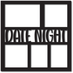 Date Night  - 5 Frames - Scrapbook Overlay - Digital Cut File - SVG - INSTANT DOWNLOAD