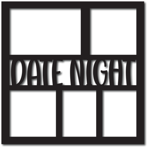 Date Night - 5 Frames - Scrapbook Page Overlay