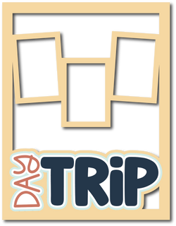 Day Trip - 3 Frames - Scrapbook Page Layered Overlay Kit - 8.5 x 11