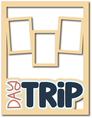 Day Trip - 3 Frames - Scrapbook Page Layered Overlay Kit - 8.5 x 11
