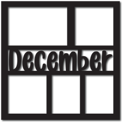December - 5 Frames - Scrapbook Page Overlay