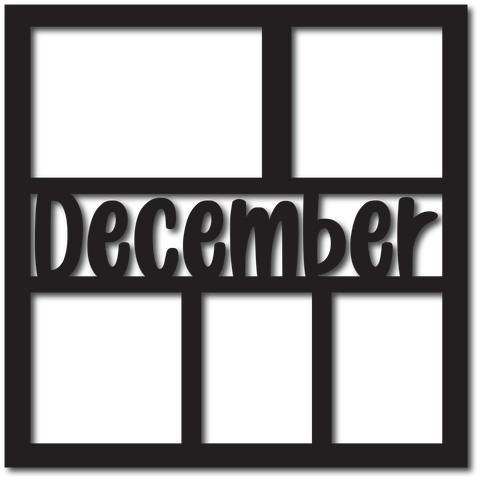 December - 5 Frames - Scrapbook Page Overlay
