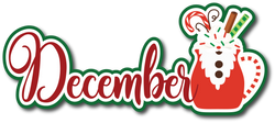 December - Scrapbook Page Title Sticker
