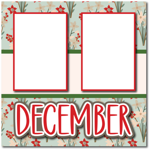 December - Printed Premade Scrapbook Page 12x12 Layout