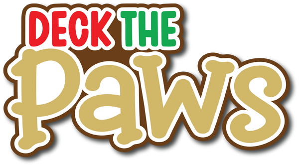 Deck the Paws - Scrapbook Page Title Sticker