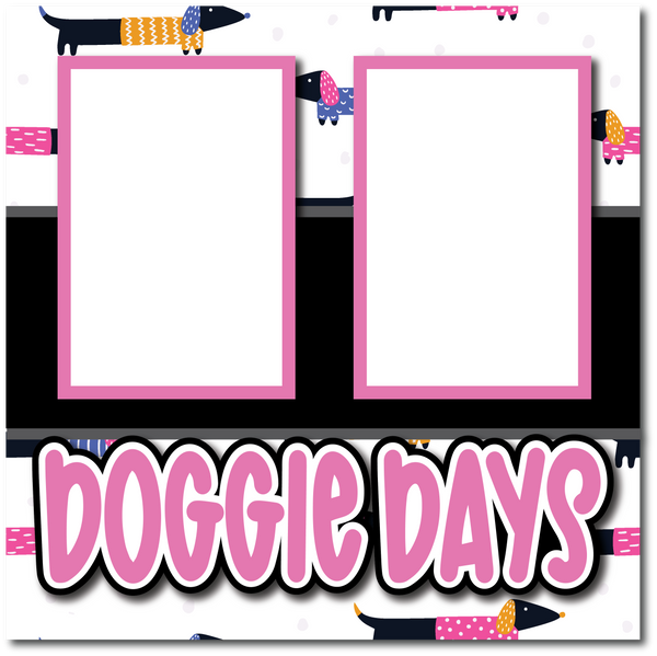Doggie Days - Printed Premade Scrapbook Page 12x12 Layout