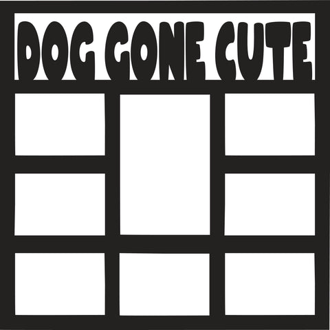 Dog Gone Cute - 8 Frames - Scrapbook Page Overlay Die Cut