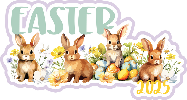 Easter 2025 - Bunny Border - Scrapbook Page Title Die Cut