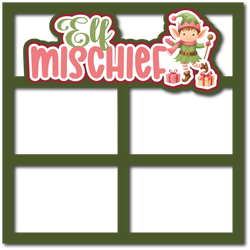 Elf Mischief - 4 Frames - Scrapbook Page Layered Overlay Kit