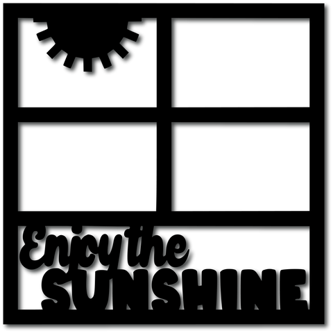 Enjoy the Sunshine - 4 Frames - Scrapbook Overlay - Digital Cut File - SVG - INSTANT DOWNLOAD