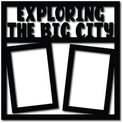 Exploring the Big City - 2 Vertical Frames Overlay - Scrapbook Overlay - Digital Cut File - SVG - INSTANT DOWNLOAD