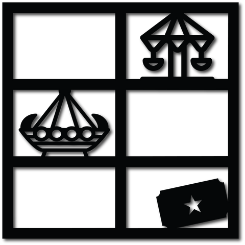 Fair Rides - 6 Frames - Scrapbook Overlay - Digital Cut File - SVG - INSTANT DOWNLOAD