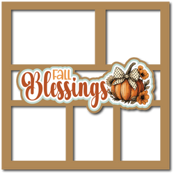Fall Blessings - 5 Frames - Scrapbook Page Layered Overlay Kit