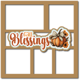 Fall Blessings - 5 Frames - Scrapbook Page Layered Overlay Kit