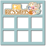 Fall Blessings - 6 Square Frames - Scrapbook Page Layered Overlay Kit