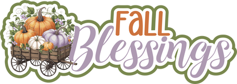 Fall Blessings - Scrapbook Page Title Die Cut