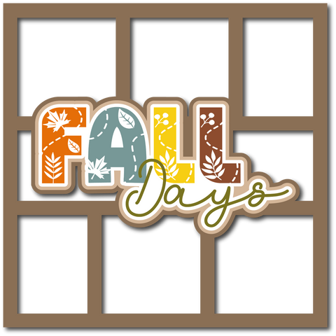 Fall Days - 6 Frames - Scrapbook Page Layered Overlay Kit