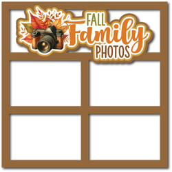 Fall Family Photos - 4 Frames - Scrapbook Page Layered Overlay Kit