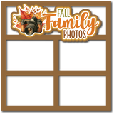 Fall Family Photos - 4 Frames - Scrapbook Page Layered Overlay Kit