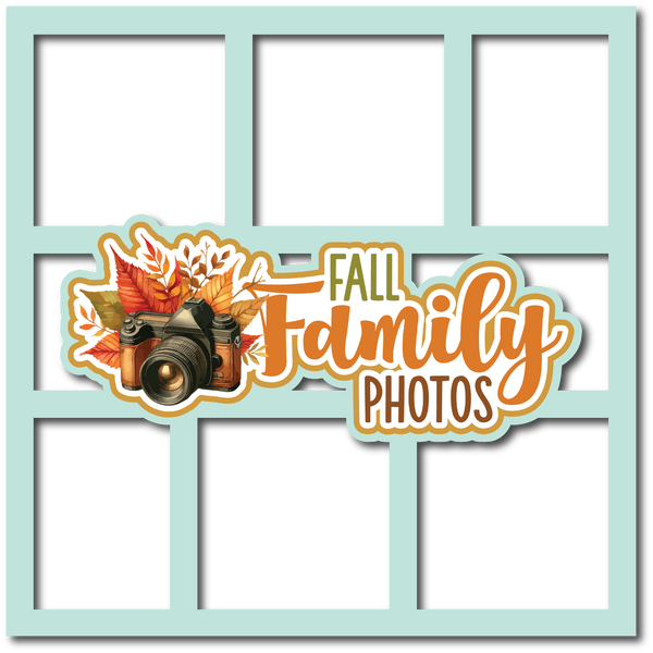 Fall Family Photos - 6 Frames - Scrapbook Page Layered Overlay Kit