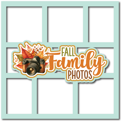 Fall Family Photos - 6 Frames - Scrapbook Page Layered Overlay Kit