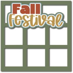 Fall Fesitval - 6 Square Frames - Scrapbook Page Layered Overlay Kit