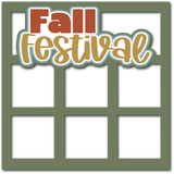 Fall Fesitval - 6 Square Frames - Scrapbook Page Layered Overlay Kit