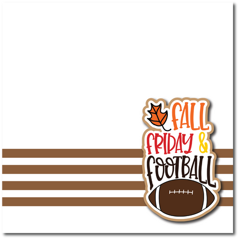 Fall Friday & Football - Printed Premade Scrapbook Page 12x12 Layout