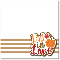 Fall in Love - Printed Premade Scrapbook Page 12x12 Layout
