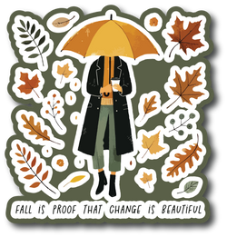 Fall is Proof that Change is Beautiful - Scrapbook Page Title Die Cut