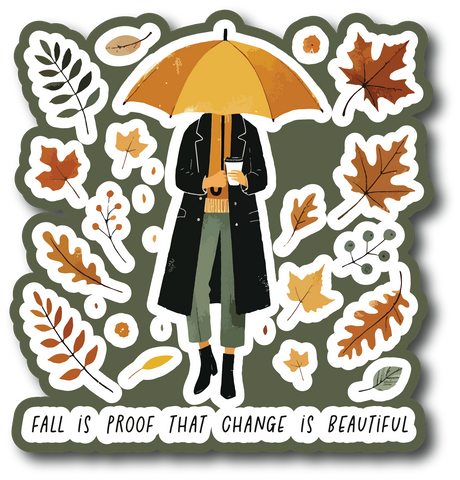 Fall is Proof that Change is Beautiful - Scrapbook Page Title Sticker