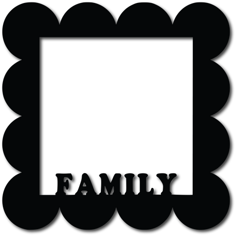 Family - Scallop - Scrapbook Overlay - Digital Cut File - SVG - INSTANT DOWNLOAD