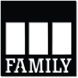 Family - 3 Frames - Scrapbook Overlay - Digital Cut File - SVG - INSTANT DOWNLOAD