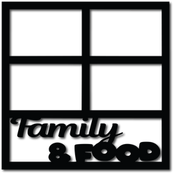 Family & Food - 4 Frames - Scrapbook Overlay - Digital Cut File - SVG - INSTANT DOWNLOAD