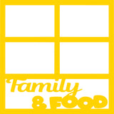 Family & Food - 4 Frames - Scrapbook Page Overlay Die Cut - Choose a Color