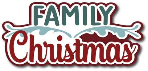 Family Christmas - Scrapbook Page Title Sticker