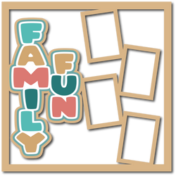 Family Fun - 4 Frames - Scrapbook Page Layered Overlay Kit