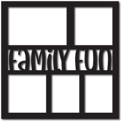 Family Fun - 5 Frames - Scrapbook Overlay - Digital Cut File - SVG - INSTANT DOWNLOAD