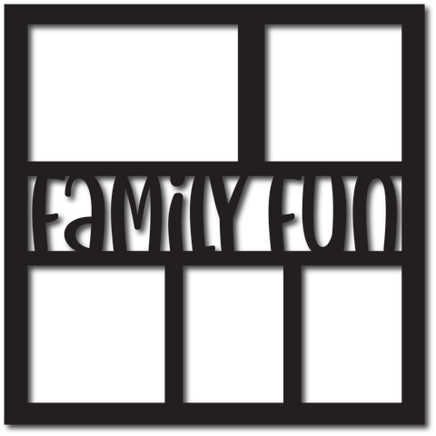 Family Fun - 5 Frames - Scrapbook Overlay - Digital Cut File - SVG - INSTANT DOWNLOAD