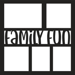 Family Fun - 5 Frames  - Scrapbook Page Overlay Die Cut - Choose a Color