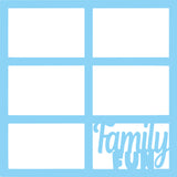 Family - 6 Frames - Scrapbook Page Overlay Die Cut - Choose a Color