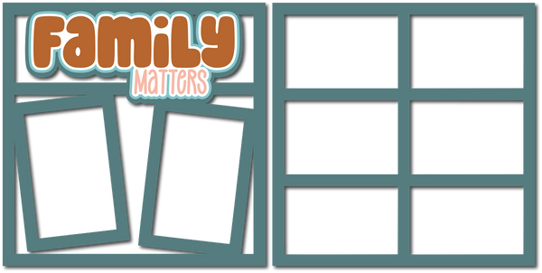 Family Matters - 2 Frames -  (2) Scrapbook Page Layered Overlay Kit