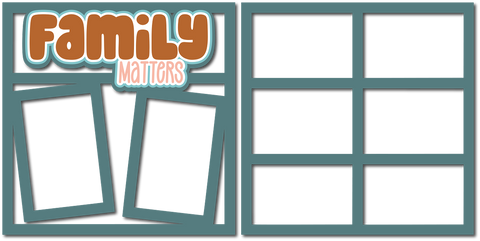 Family Matters - 2 Frames -  (2) Scrapbook Page Layered Overlay Kit