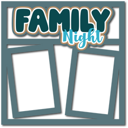 Family Night - 2 Frames - Scrapbook Page Layered Overlay Kit