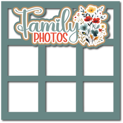 Family Photos - 6 Frames - Scrapbook Page Layered Overlay Kit